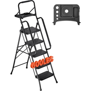 image:imageVEVOR 3 Step Ladder Folding Step Stool with Wide AntiSlip Pedal and Comfort Handgrip Lightweight 600 lbs Capacity Portable Steel Ladder MultiUse for Kitchen Home Household and Office Black209 x 419 x 685 inExpanded