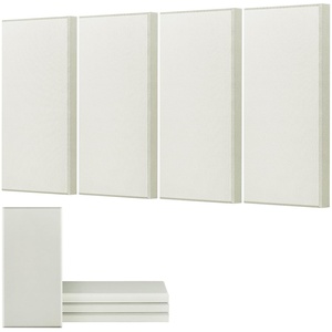 image:imageVEVOR 4 PCS Acoustic Panels 2 inch Thick 236 x 118 inch Fiberglass Sound Absorbing Panels Selfadhesive Soundproof Wall Boards for Studios Office Home TheaterMeeting Room GrayBeige