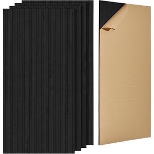 image:imageVEVOR 5 Pack Acoustic Panels with Self Adhesive 472 x 236 x 04 inch Sound Proof Foam Panels Polyester Fiber Soundproof Wall Panels High Density for Home Studio Office Theater CamelBlack  Stripes