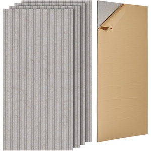 image:imageVEVOR 5 Pack Acoustic Panels with Self Adhesive 472 x 236 x 04 inch Sound Proof Foam Panels Polyester Fiber Soundproof Wall Panels High Density for Home Studio Office Theater CamelCamel  Striped