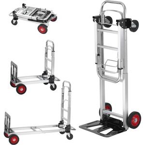 image:imageVEVOR Aluminum Folding Hand Truck 2 in 1 Design 400 lbs Capacity Heavy Duty Industrial Collapsible cart Dolly Cart with Rubber Wheels for Transport and Moving in Warehouse Supermarket Garden400 lbs