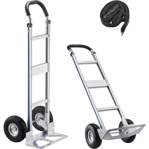 image:imageVEVOR Aluminum Hand Truck HeavyDuty Hand Truck Dolly with NonSlip Wheels amp Handle 500 LBS Aluminum Alloy Portable Trolley Dolly with TieDown Strap for Moving Home Office Warehouse500LBS