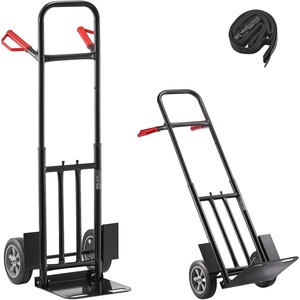 image:imageVEVOR Aluminum Hand Truck HeavyDuty Hand Truck Dolly with NonSlip Wheels amp Handle 500 LBS Aluminum Alloy Portable Trolley Dolly with TieDown Strap for Moving Home Office Warehouse600LBS