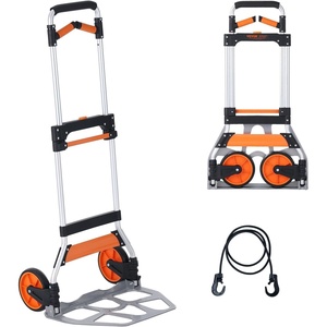 image:imageVEVOR Aluminum Truck 2 in 1 800 lbs Load Capacity Heavy Duty Industrial Convertible Folding Hand Truck and Dolly Utility Cart Converts from Hand Truck to Platform Cart with Rubber Wheels309 lbs