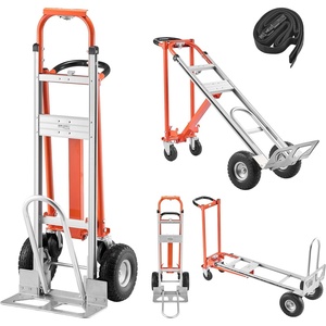 image:imageVEVOR Aluminum Truck 2 in 1 800 lbs Load Capacity Heavy Duty Industrial Convertible Folding Hand Truck and Dolly Utility Cart Converts from Hand Truck to Platform Cart with Rubber Wheels1000 lbs
