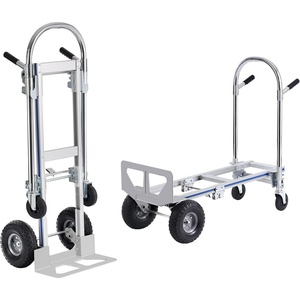 image:imageVEVOR Aluminum Truck 2 in 1 800 lbs Load Capacity Heavy Duty Industrial Convertible Folding Hand Truck and Dolly Utility Cart Converts from Hand Truck to Platform Cart with Rubber Wheels800 lbs