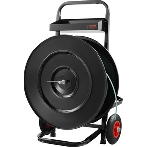 image:imageVEVOR Banding Strapping Cart Fit for PETPPPolyester Strapping Coils with 8 inches Core Size Heavy Duty Strapping Dispenser Equipped with Upgrade Brake System Builtin Spacious Tray for Tools8 or 16 Core