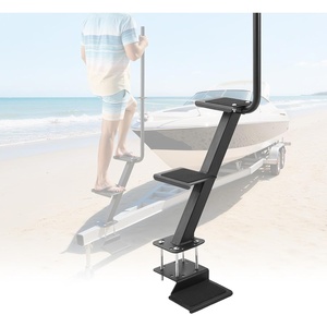 image:imageVEVOR Boat Trailer Steps 3Step HeavyDuty Boat Trailer Steps with Handle NonSlip Surface 3 Mounting Angle Options Carbon Steel Ladder Suitable for 3 x 33 x 54 x 4 Frame Bottom Mounting3Step Bottom Mount