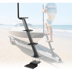 image:imageVEVOR Boat Trailer Steps 3Step HeavyDuty Boat Trailer Steps with Handle NonSlip Surface 3 Mounting Angle Options Carbon Steel Ladder Suitable for 3 x 33 x 54 x 4 Frame Bottom Mounting4Step Bottom Mount