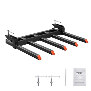 image:imageVEVOR Clamp on Debris Forks to 48 Bucket 2600 lbs Capacity Heavy Duty Clamp on Pallet Forks Bucket Attachments Fit for Loader Bucket Skidsteer Tractor to Clean up Fallen Limbs Debris or Yard Wwaste48