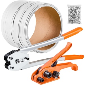 image:imageVEVOR Electric Strapping Machine for 035063 PP PET Straps Portable Electric Banding Tool with Digital Display 2 x 5000mAh Battery Powered Automatic Strapping Tool for Packaging Box Pallet330 ft x 12 in