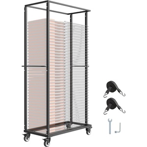 image:imageVEVOR Folding Chair Rack 500 LBS Capacity HeavyDuty Chair Cart for 60 Chairs Metal Chair Storage Dolly Chair Holder with Swivel Casters and Locking Wheels for Party EventHotelMatte Black500 LBS