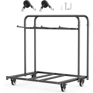 image:imageVEVOR Folding Chair Rack 500 LBS Capacity HeavyDuty Chair Cart for 60 Chairs Metal Chair Storage Dolly Chair Holder with Swivel Casters and Locking Wheels for Party EventHotelMatte Black400 LBS