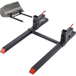 image:imageVEVOR Pallet Forks 2000 lbs Clamp on Pallet Forks 43Inch Total Length HeavyDuty Tractor Fork with Adjustable Stabilizer Bar for Tractor Attachments Loader Bucket and Skid Steer Black