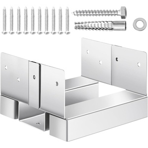 image:imageVEVOR Post Base 10Pcs 6x 6 Stainless Steel Adjustable Post Anchor BracketInternal 59 x 55 Adjustable Post Base for Pavilion Deck Porch Handrail Railing Support Decorative Anchor Platesilver