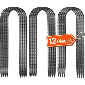 image:imageVEVOR Rebar Stakes 24Inch HeavyDuty 047 in Diameter Straight Galvanized Steel Ground Anchors with Chisel Point End amp RustResistant Coating for Gardening Support Fence Camping Tents 20PackU Shape