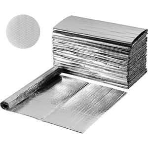 image:imageVEVOR Reflective Insulation Roll 2 Car Garage Door Thermal Insulation Kit 6mm 24 in x 18 ft 4 Rolls Aluminum Foil EPE Foam Core Radiant Barrier White PE Film Heat Shield for Garage DoorsSilver
