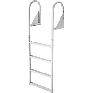 image:imageVEVOR Removable Dock Ladder 3 Steps 500lbs Load Capacity Aluminum Swim Ladders Pontoon Boat Ladder with Rubber Mat for Lake Marine Boarding PoolFlipUp4 Step