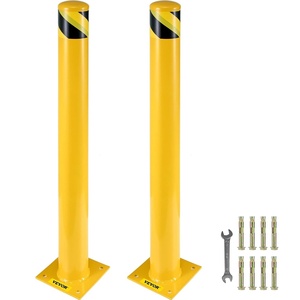 image:imageVEVOR Safety Bollard 36 Inch Height Bollard Post 45 Inch Diameter Steel Pipe Safety Bollard Post Yellow Steel Bollard Steel Safety Bollard with 8 Anchor Bolts Perfect for TrafficSensitive Area48Hx45D