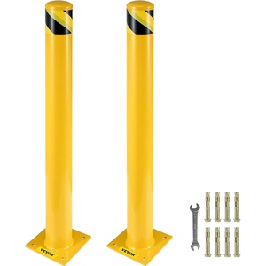 image:imageVEVOR Safety Bollard 42 Inch Height Bollard Post 55 Inch Diameter Steel Pipe Safety Bollard Post Yellow Steel Bollard Steel Safety Bollard with 8 Anchor Bolts Perfect for TrafficSensitive Area42Hx55D