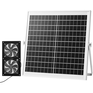 image:imageVEVOR Solar Powered Fan 30W Solar Panel with 2 Fans Adjustable Solar Panel Angle 2668 RPM HighSpeed Flexible Installation Fast Air Exchange for Greenhouse Grow Tents Chicken Coops Shelters47 Fan2 15W