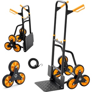 image:imageVEVOR Stair Climbing Cart 770 lbs StairClimbing Capacity HeavyDuty Folding Trolley Cart with Telescoping Handle 6 Wheels and 2 Bungee Cords Stair Climber Dolly for Home Groceries Warehouse