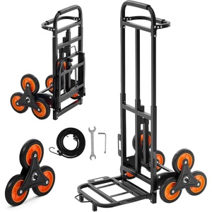 image:imageVEVOR Stair Climbing Dolly 460 lbs HeavyDuty Folding Trolley Cart for Stairs with Telescoping Handle 6 Wheels amp 2 Ropes Stair Climber Dolly for Home Groceries Warehouse293 x 192 x 440