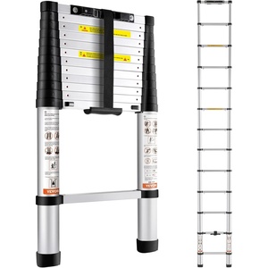 image:imageVEVOR Telescoping Ladder 85FT Aluminum Lightweight Extension Ladder OneButton Retraction Collapsible Ladder 375 LBS Capacity with NonSlip Feet Portable Compact Ladders for Home RV Loft125 ft
