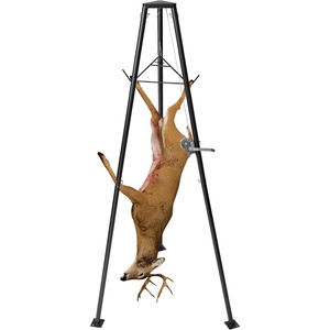 image:imageVEVOR Tripod Deer Hoist 500 lbs Load Capacity Hunting Game Hoist Winch Lift with Gambrel amp Manual Winch Hunting Game Skinning and Cleaning Accessory for Cleaning Skinning and Moving Black500 lbs