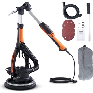 image:imageVEVOR Wall Smoother 900W Electric Tool with 12 Sanding Discs 800 to 1800 RPM Speed 3 Vacuum Hoses Collapsible for Ceiling Use Dual LED Lights Telescoping Handle and Builtin Dust Collector900W