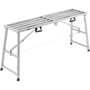 image:imageVEVOR Work Platform 55x 15 Portable Scaffolding Platform Folding Steel Step Ladder Adjustable Height 275453 800 lbs Load Capacity NonSlip Drywall Painting Stool for Cleaning ampWashing63x 15