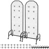 image:imageVEVOR 2 Packs Grid Wall Panels 19 x 54 ft Wire Grid Panels Display Rack Movable Art Display Shelf with Wheels and 20 Hooks Black Carbon Steel Gridwall for Craft Show Decor Storage Notice Board