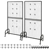 image:imageVEVOR 2 Packs Grid Wall Panels 29 x 59 ft Wire Grid Panels Display Rack Movable Art Display Shelf with Wheels and 10 Hooks Black Carbon Steel Gridwall for Craft Show Decor Storage Notice Board