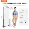 image:imageVEVOR 2 x 56 Ft Grid Wall Panels 2 Packs Wire Gridwall Display Racks Tower with TBase Floorstanding Double Side Gridwall Panels Retail Display with Extra Clips and Hooks for Art Craft Shows