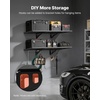image:imageVEVOR 2Pack Heavy Duty Garage Wall Shelving 2 x 4 ft Steel Wall Mounted Shelving Unit with Hooks 24 x 48 Inch Per Shelf Floating Storage Metal Rack for Garage 500 lbs Total Weight CapacityBlack