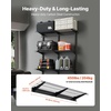 image:imageVEVOR 2Pack Heavy Duty Garage Wall Shelving 2 x 4 ft Steel Wall Mounted Shelving Unit with Hooks 24 x 48 Inch Per Shelf Floating Storage Metal Rack for Garage 500 lbs Total Weight CapacityBlack