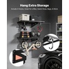 image:imageVEVOR 2Pack Heavy Duty Garage Wall Shelving 2 x 4 ft Steel Wall Mounted Shelving Unit with Hooks 24 x 48 Inch Per Shelf Floating Storage Metal Rack for Garage 500 lbs Total Weight CapacityBlack