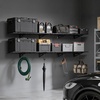 image:imageVEVOR 2Pack Heavy Duty Garage Wall Shelving 2 x 4 ft Steel Wall Mounted Shelving Unit with Hooks 24 x 48 Inch Per Shelf Floating Storage Metal Rack for Garage 500 lbs Total Weight CapacityBlack