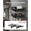 image:imageVEVOR 2Pack Heavy Duty Garage Wall Shelving 2 x 4 ft Steel Wall Mounted Shelving Unit with Hooks 24 x 48 Inch Per Shelf Floating Storage Metal Rack for Garage 500 lbs Total Weight CapacityBlack