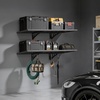 image:imageVEVOR 2Pack Heavy Duty Garage Wall Shelving 2 x 4 ft Steel Wall Mounted Shelving Unit with Hooks 24 x 48 Inch Per Shelf Floating Storage Metal Rack for Garage 500 lbs Total Weight CapacityBlack