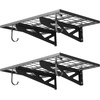 image:imageVEVOR 2Pack Heavy Duty Garage Wall Shelving 2 x 4 ft Steel Wall Mounted Shelving Unit with Hooks 24 x 48 Inch Per Shelf Floating Storage Metal Rack for Garage 500 lbs Total Weight CapacityBlack