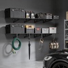 image:imageVEVOR 2Pack Heavy Duty Garage Wall Shelving 2 x 4 ft Steel Wall Mounted Shelving Unit with Hooks 24 x 48 Inch Per Shelf Floating Storage Metal Rack for Garage 500 lbs Total Weight CapacityBlack
