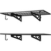 image:imageVEVOR 2Pack Heavy Duty Garage Wall Shelving 2 x 4 ft Steel Wall Mounted Shelving Unit with Hooks 24 x 48 Inch Per Shelf Floating Storage Metal Rack for Garage 500 lbs Total Weight CapacityBlack