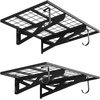 image:imageVEVOR 2Pack Heavy Duty Garage Wall Shelving 2 x 4 ft Steel Wall Mounted Shelving Unit with Hooks 24 x 48 Inch Per Shelf Floating Storage Metal Rack for Garage 500 lbs Total Weight CapacityBlack