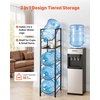 image:imageVEVOR 2in1 5 Gallon Water Jug Holder 5Tier 3 or 5 Gallon Water Bottle Holder for 4 Bottles Heavy Duty Jug Rack Organizer with Storage Shelf Adjustable Feet Handle for Kitchen Office Black