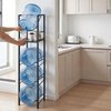 image:imageVEVOR 2in1 5 Gallon Water Jug Holder 5Tier 3 or 5 Gallon Water Bottle Holder for 4 Bottles Heavy Duty Jug Rack Organizer with Storage Shelf Adjustable Feet Handle for Kitchen Office Black
