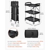 image:imageVEVOR 3 Shelf Heavy Duty Folding Jobsite Cart 3 Tier Rolling Cart with Side Tool Holder amp 360 Swivel Wheels 2 Brakes 300 LBS Folding Utility Cart Tool Storage for Garage Warehouse Workshop2562 x1543 x3276 inch