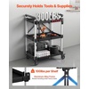 image:imageVEVOR 3 Shelf Heavy Duty Folding Jobsite Cart 3 Tier Rolling Cart with Side Tool Holder amp 360 Swivel Wheels 2 Brakes 300 LBS Folding Utility Cart Tool Storage for Garage Warehouse Workshop311 x 1969 x 4134 in