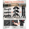image:imageVEVOR 3 Shelf Heavy Duty Folding Jobsite Cart 3 Tier Rolling Cart with Side Tool Holder amp 360 Swivel Wheels 2 Brakes 300 LBS Folding Utility Cart Tool Storage for Garage Warehouse Workshop311 x 1969 x 4134 in