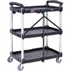 image:imageVEVOR 3 Shelf Heavy Duty Folding Jobsite Cart 3 Tier Rolling Cart with Side Tool Holder amp 360 Swivel Wheels 2 Brakes 300 LBS Folding Utility Cart Tool Storage for Garage Warehouse Workshop2562 x1543 x3276 inch